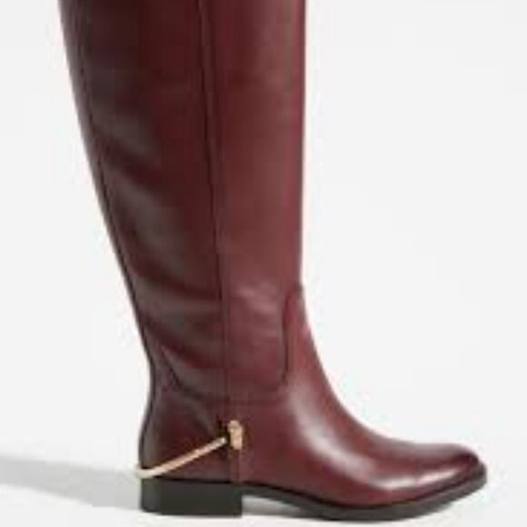 NEW FRANCO SARTA WOMEN'S LINDY TALL LEATHER BOOTS MAHOGANY 5 - Picture 3 of 8